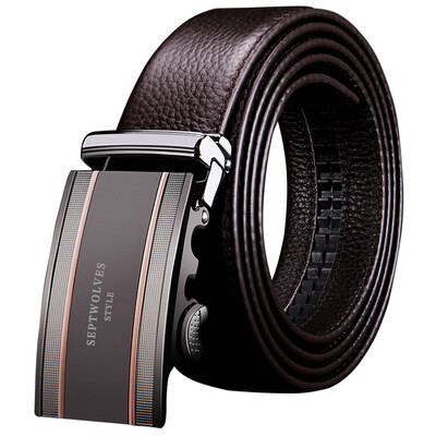 

Seven wolves belts male upgrade widened version of the first layer of leather men&39s belt automatic buckle belt belt male 7A513130000-1 brown