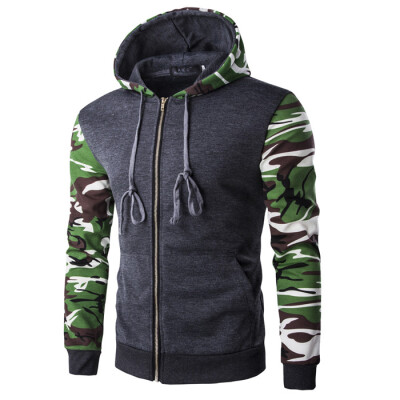 

Mens Leisure Camouflage Hoodie Cotton Jacket Coat