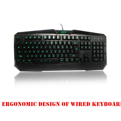 

Ergonomic design wired gaming keyboard LED backlight USB powered desktop computer computer peripherals