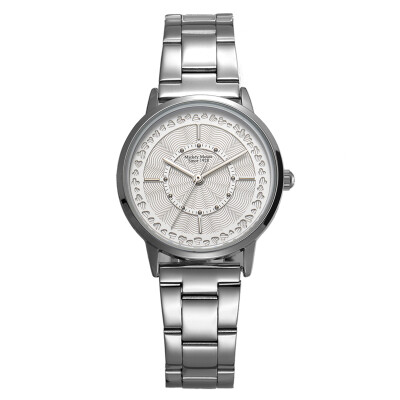 

Disney watch zinc alloy case steel strap strap simple fashion dial silver white quartz watch MK-11015W1