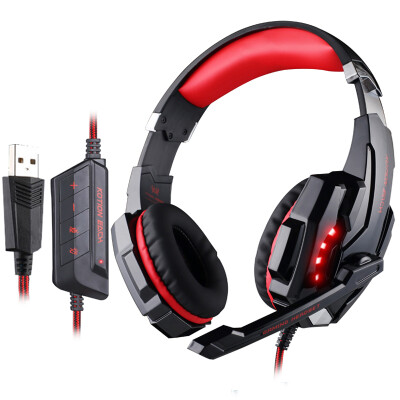 

KOTION EACH G9000 headset computer game headset with microphone USB single hole mobile phone notebook headset 71 full USB version of black&red