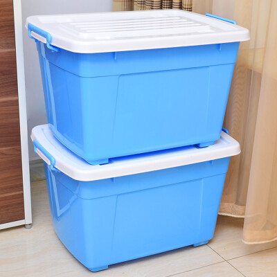 

Baicaoyuan plastic storage box storage box clothes sundries storage box large 90L 2 packs of blue