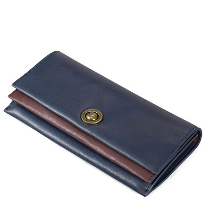 

Yemen new retro leather casual wallet bag organ pleats long wallet wallet holding bag 6863040027 dark gray blue