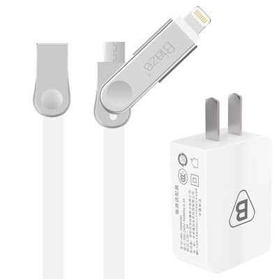 

BIAZE 5V / 2A Зарядное устройство + сплав цинка Комбо для зарядки мобильного телефона / кабель для передачи данных 1,2 м Белый Поддержка Apple Andrews Samsung Millet Huawei M2 + K8