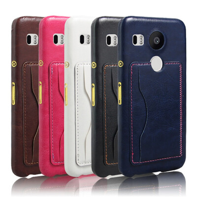 

Fashion Luxury Leather Wallet Stand Hard Case For LG Nexus 5X Unique Design Card Slot Back Cover For LG Nexus