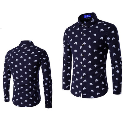 

Men Cotton Hat Printed Long Sleeves Shirt