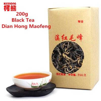 

200g Dian hong maofeng tea large congou black tea premium red Chinese mao feng dian hong famous yunnan black tea 200g