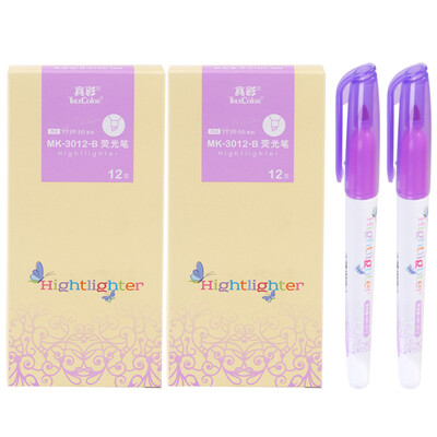 

True color Truecolor MK-3012-B fresh fluorescent pen purple 12 box 2 boxes