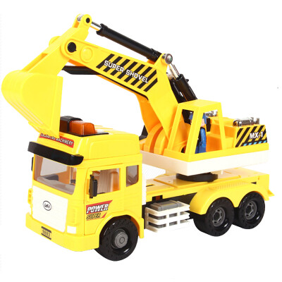 

Lefei Lefei simulation car Inertial city music special construction car 9883 Large excavator with light concert Tell the story