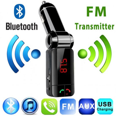 

Car FM Transmitter Kit Bluetooth Hands-free Radio Adapter MP3 Player LCD Charger 220130