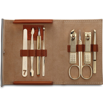 

【Jingdong Supermarket】 777 Nail Knife Set Nail Scissors Repair Beauty and Beauty Combination 8pcs Set NTS-3004G Teak Brown (Import)