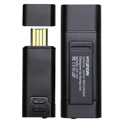 

Modern HYUNDAI recording pen 16G professional mini remote noise reduction charging HD learning U disk straight black HY-101