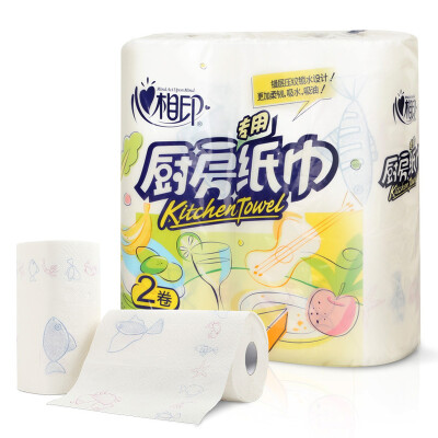 

Heart print kitchen paper 75 rolls of paper * 2 tablets (with / without printing random delivery)