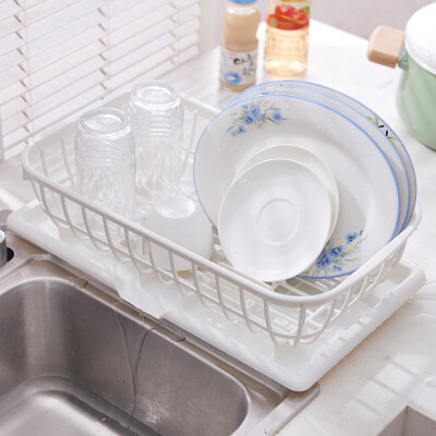 

Jingdong Supermarket Space Workshop Double-layer Plastic Drainage Shelf Kitchen Dishware Tableware Tableware Storage Basin Drying rack Drainage basket KF0318