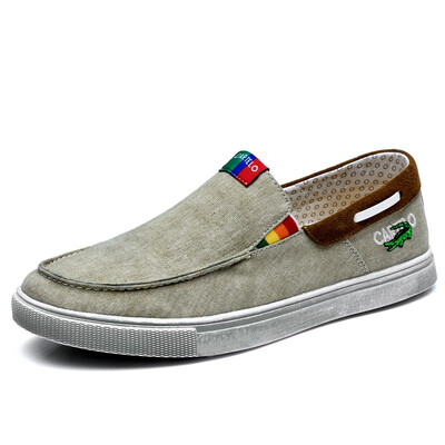 

(CARTELO) casual shoes male fashion cowboy do the old sleeves canvas shoes male KE1009 khaki 39 yards