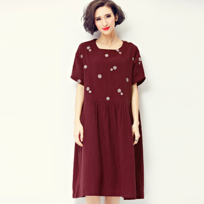 

2 Colors Plus Size Autumn Dress New Arrival Fashion Chinese Style Pockets Elegant Cheap Women Dresses