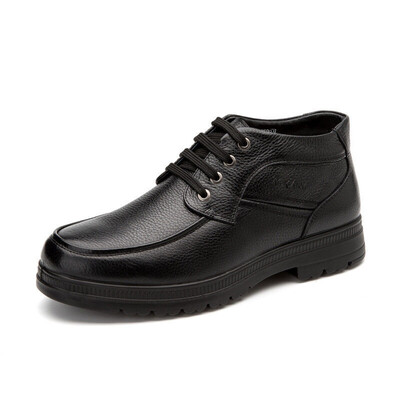 

Aokang Winter Men Business Casual Cotton Shoes High Help Round Headband Comfortable Cotton Shoes Male 156813019 Black 39 yards