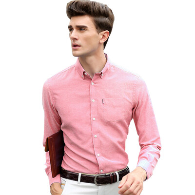 

MSEK) LC6403 shirt men men business casual fashion solid color long-sleeved shirt smoke red