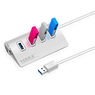 

HAILE Haile HU-10 bevel 4 USB3.0HUB концентратор настольный компьютер / яблоко и другие обычные записные книжки общий делитель 80см серебро