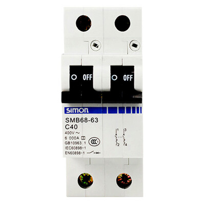 

Simon Electric simon SMB68-63C40 2 Standard Miniature Circuit Breaker 2P40A Household Air Switch