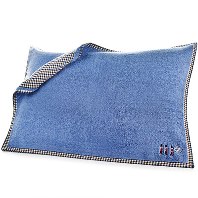 

Sanli cotton A gauze B side of the terry pillow towel 2 installed 52 × 75cm cloth package side of the positive&negative pillow towel a pair of steel blue
