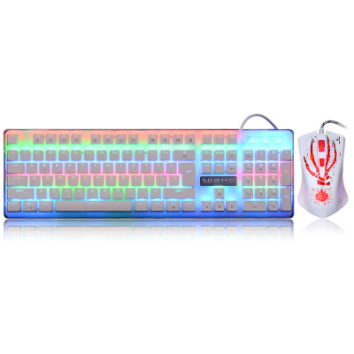 

YISHE YS-MK270 mechanical feel acrylic crystal cover saddle light mixed game mouse&keyboard set