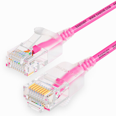 

Shanze (SAMZHE) SZF-8050 супер шесть типов тонкого диаметра CAT6A высокочистая бескислородная медная сетевая перемычка 8-жильная витая пара высокоскоростной ультра-6 типа RJ45 сетевой кабель 5 метров розовый
