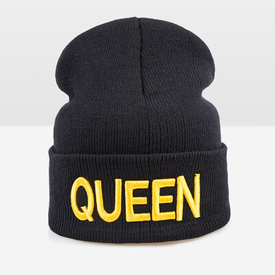 

WISHCLUB 2017 New Design King Queen Warm Winter Hat Cap For Men Women Skullies Beanies Knitted Warm Hat