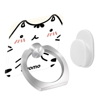 

YOMO оригинальный иллюстратор мобильный телефон кольцо кронштейн / металлический палец пряжка кронштейн / анти-потерял метательный мобильный телефон плоский кронштейн для Apple телефон / Эндрюс мобильный телефон белый кот