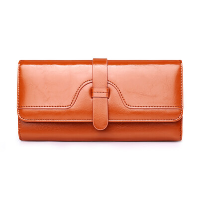 

SENDEFN ladies wallet female long Korean version of the buckle big buckle big folder folder women&39s triple fold wallet tide 8006 dark blue