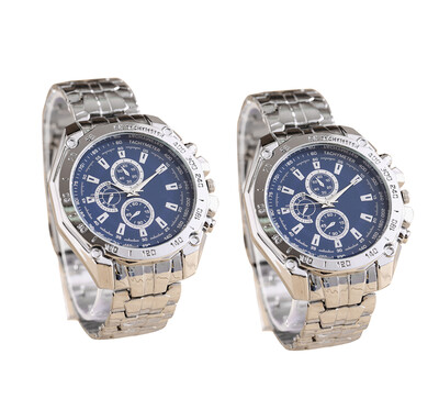 

Men's Fashion Stainless Steel Band Quartz Watch Wrist Watch Fit for Men