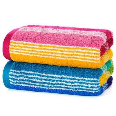 

Bamboo Kam Towel Home Textiles Bamboo Fibers Thicker Water Dyed Dyed Lovers Rainbow Bending Towel 2 Punch Red Blue 120g