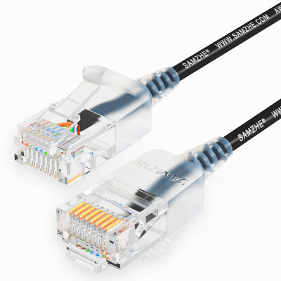 

(SAMZHE) SZH-6020 супер шесть типов тонкого диаметра CAT6A высокочистая бескислородная медная сетевая перемычка 8-жильная витая пара высокоскоростной ультра-6 типа RJ45 сетевой кабель 2 метра черный