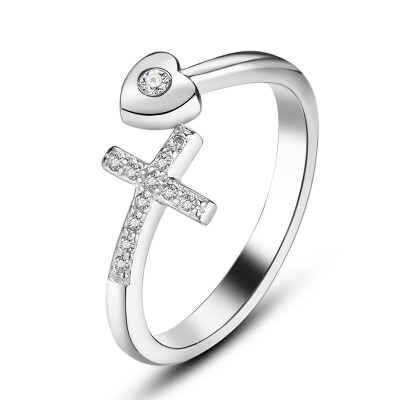 

Maltia Jewelry Womens 925 Sterling Silver Plated Cubic cross rings