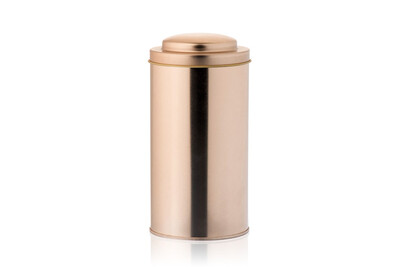 

Rose Gold Color Double Lid Tea Tin Metal Canister Coffee Can 610ml 20oz L