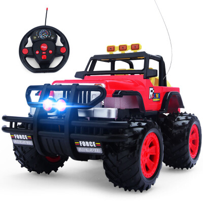 

Stereo Disc Steering wheel remote control car SUV childrens toys Large remote control car model Shock resistance with battery Rechargeable 388-12 red