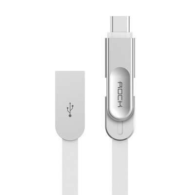 

Rocket ROCK Zinc Alloy Triacity Data Cable Mobile Phone Charging Line For Type-C Andrews Apple iphone Huawei music millet white