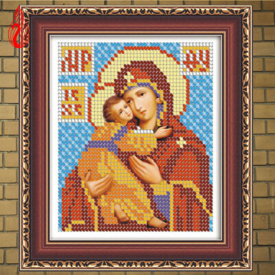 

YGS-6 DIY 5D Diamond Embroidery Diamond Mosaic Russia Human Virgin and Child Round Rhinestones Diamond Painting Cross Stitch Kit