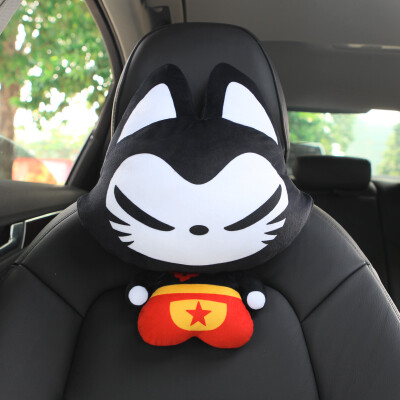 

Jingdong supermarket] pull cat (ZhuaiMao) car headrest car cartoon neck pillow color grid stitching neck pillow M16-QCJP-002 on the black