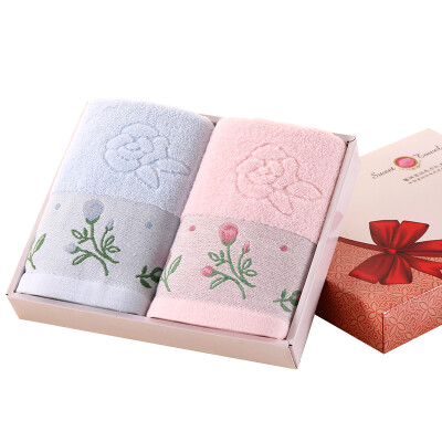 

Xin brand towel home textiles Chunhua moon cotton daily towel gift box two loaded