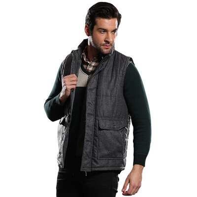 

Хэн Юань Сян, мужские шелковые жилет жилет термического верхней одежды толстый слой Хетер Грей 175