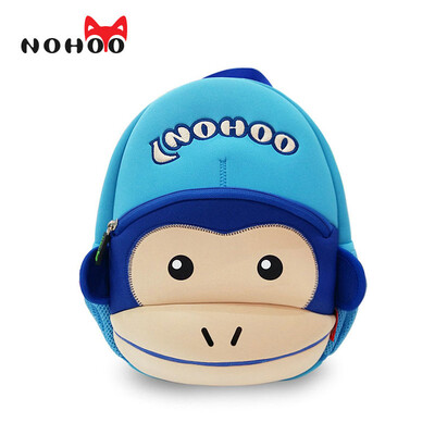 

NOHOO Животные Дети Детские 3D мультфильм Обезьяна Дети ранцы для девочек Мальчики Neoprenene Водонепроницаемый рюкзак