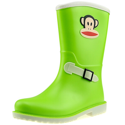 

[Jingdong supermarket] PaulFrank mouth monkey rain boots fashion boots women in the tube color water shoes PF1003 pink 36 yards