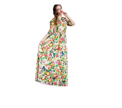

Women Fashion Dress Bohemian skirt Long Beach Dress Floral Dress