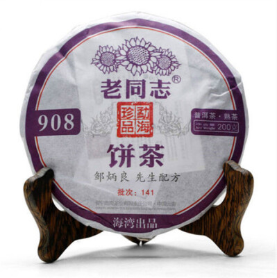 

Haiwan Lao Tong Zhi Old Comrade 908 Mini Pu'er Tea Cake Puerh 2014 200g Ripe