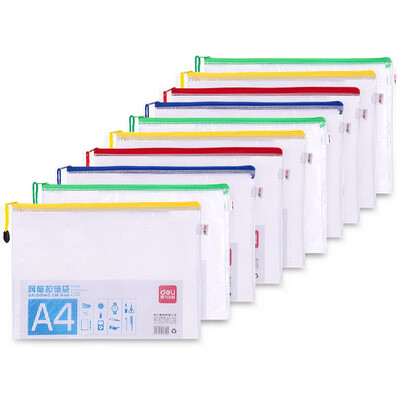 

DELI 5654 Clear Mesh Plastic Envelopes with Zipper 10-Pack