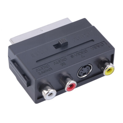 

SCART К 3 RCA Composite Phono с SVHS S-Video Адаптер In / Out переключатель