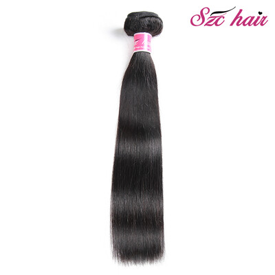 

SZC Hair 8"26" inch Peruvian Virgin Hair Straight 1 Bundles 100g Grade 100 Unprocessed Virgin Human Hair Weave Weft Natural Colo