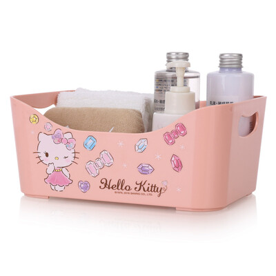 

Jingdong supermarket HELLO KITTY small storage basket cosmetics collection of toilet items storage snack storage box a multi-purpose KT1253