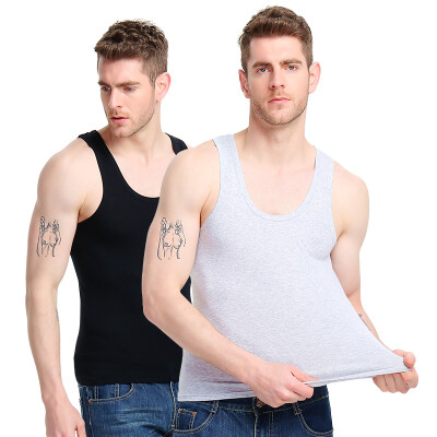 

Jingdong supermarket] Bosideng men's vest 2 loaded men's sports cotton vest stretch self-cultivation sleeveless men's underwear black + white-xXL